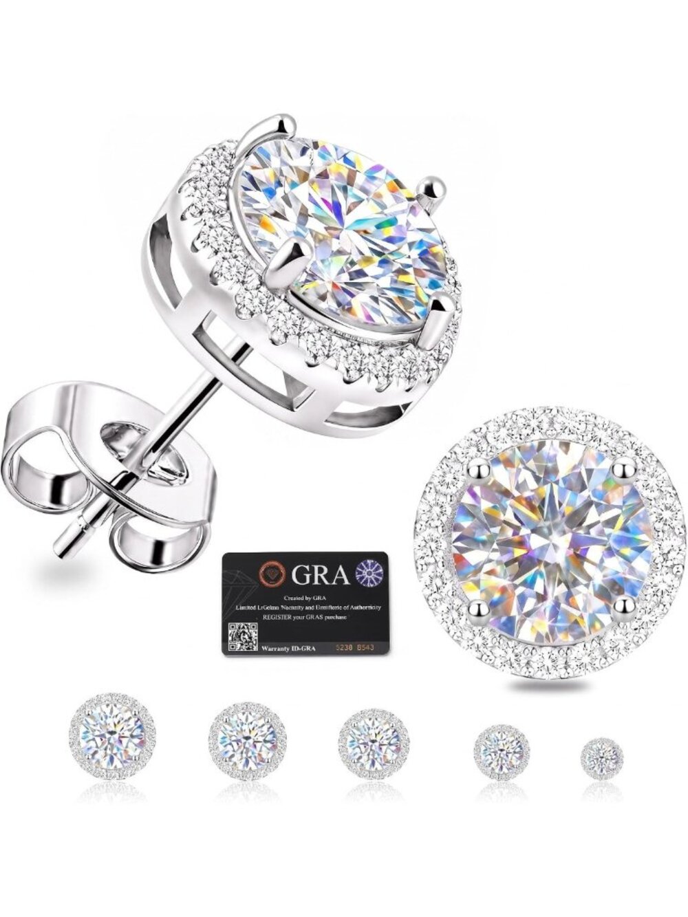 Elegant Moissanite Stud Earrings for Men & Women - Sparkling Jewelry Gift
